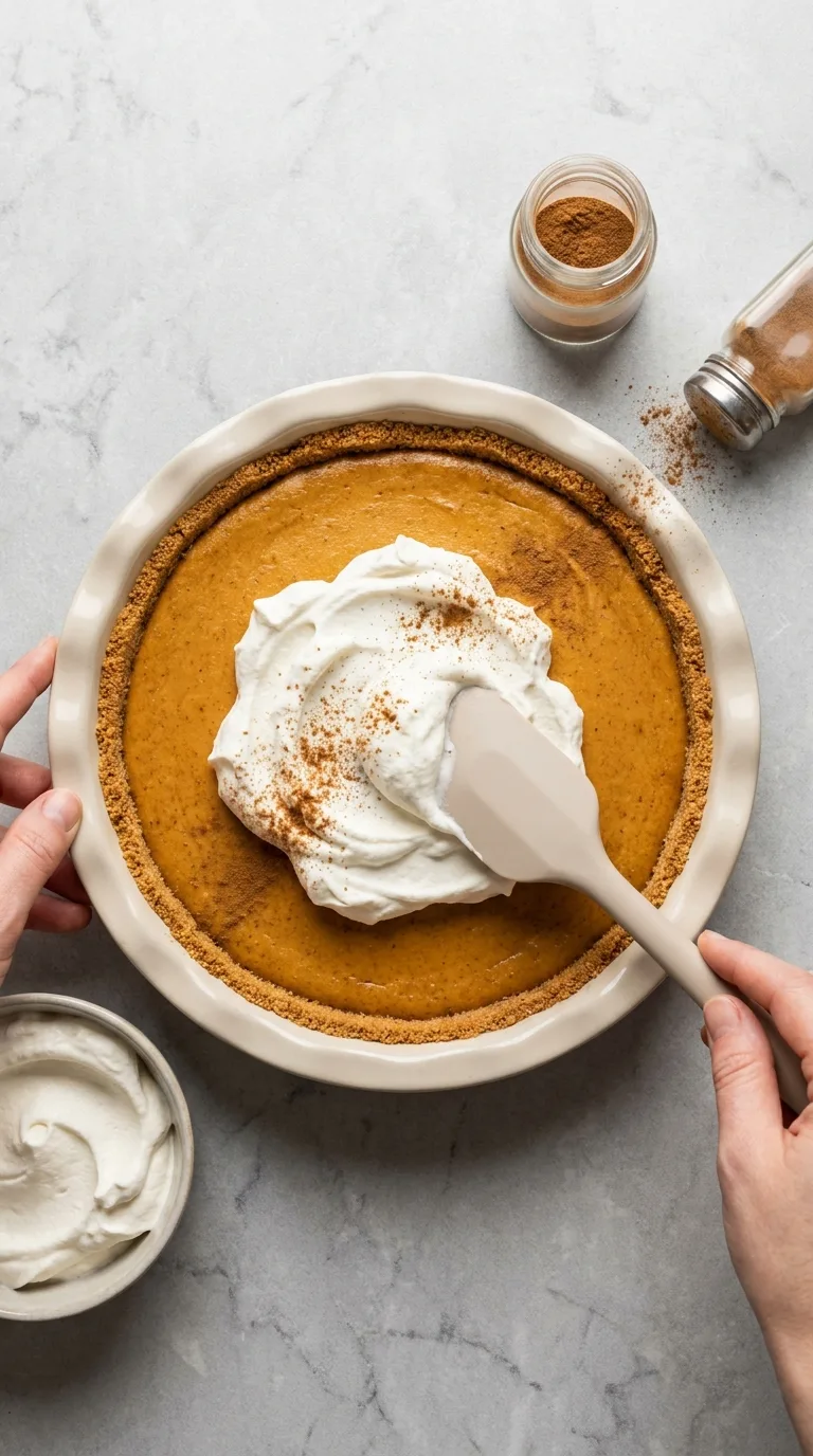No Bake Pumpkin Pie - Process Step