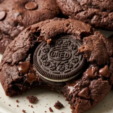 Oreo Stuffed Chocolate Cookies finished recipe