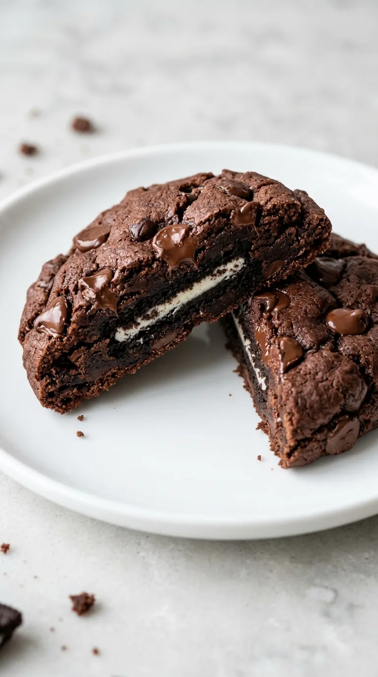 Oreo Stuffed Chocolate Cookies final dish