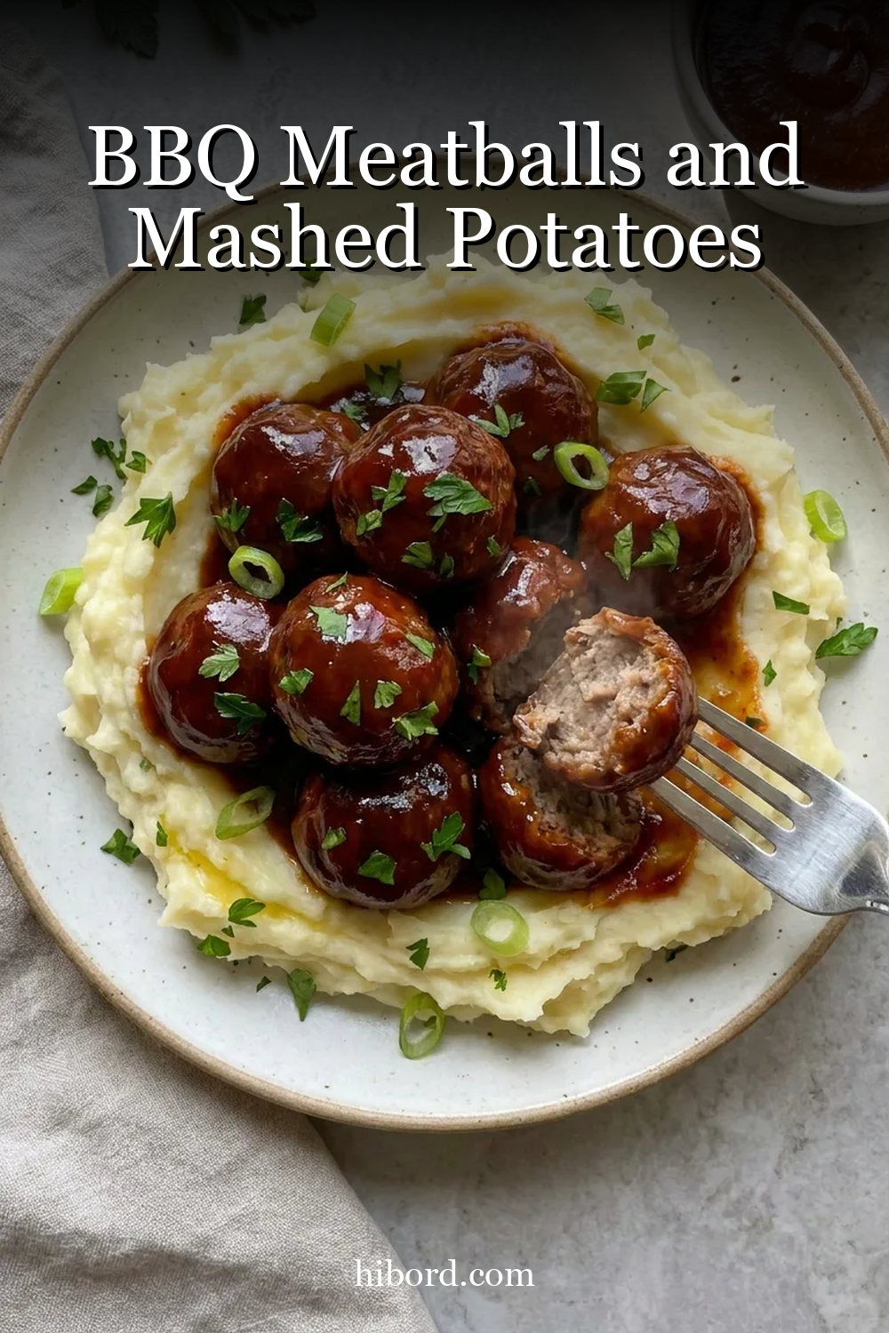 BBQ Meatballs and Mashed Potatoes