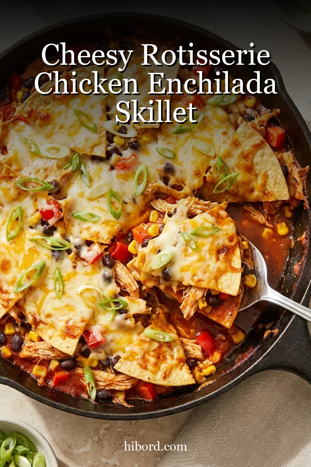 Cheesy Rotisserie Chicken Enchilada Skillet