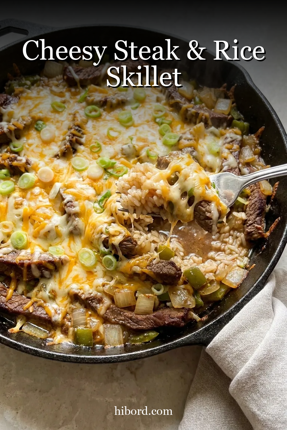 Cheesy Steak & Rice Skillet