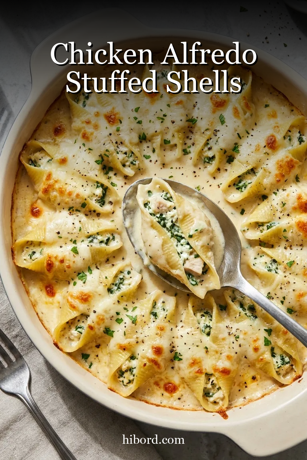 Chicken Alfredo Stuffed Shells