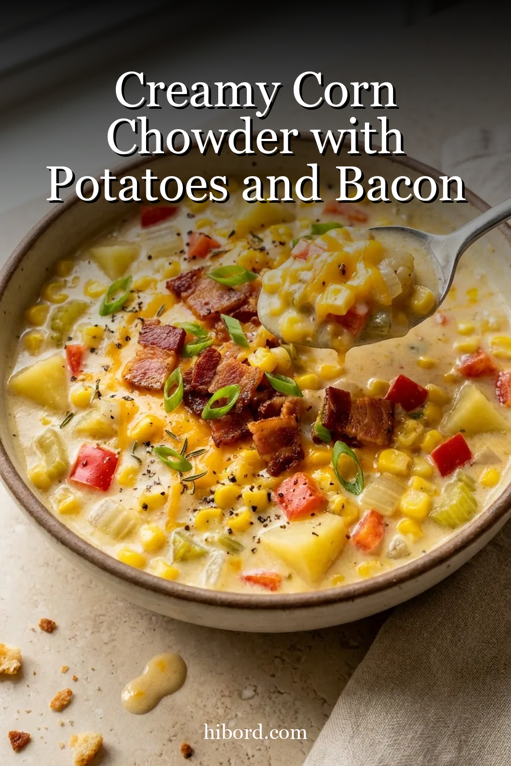 Creamy Corn Chowder with Potatoes and Bacon