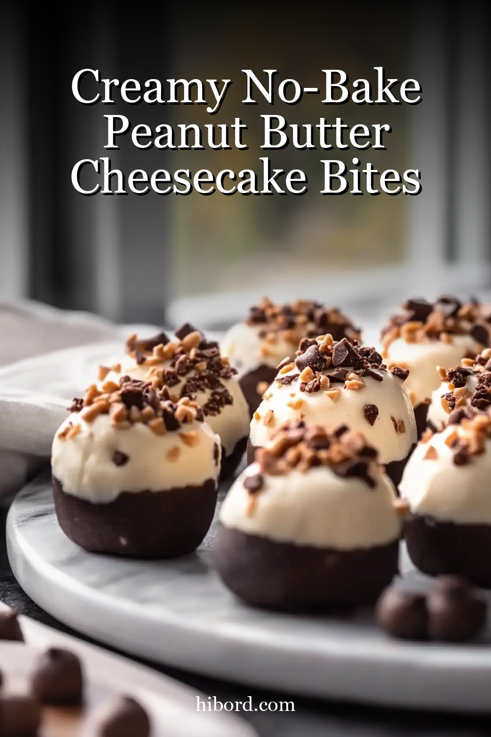 Creamy No-Bake Peanut Butter Cheesecake Bites