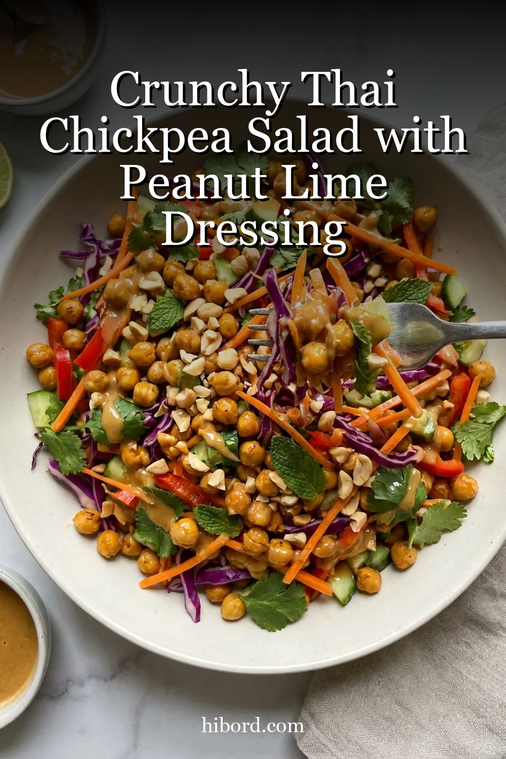 Crunchy Thai Chickpea Salad with Peanut Lime Dressing