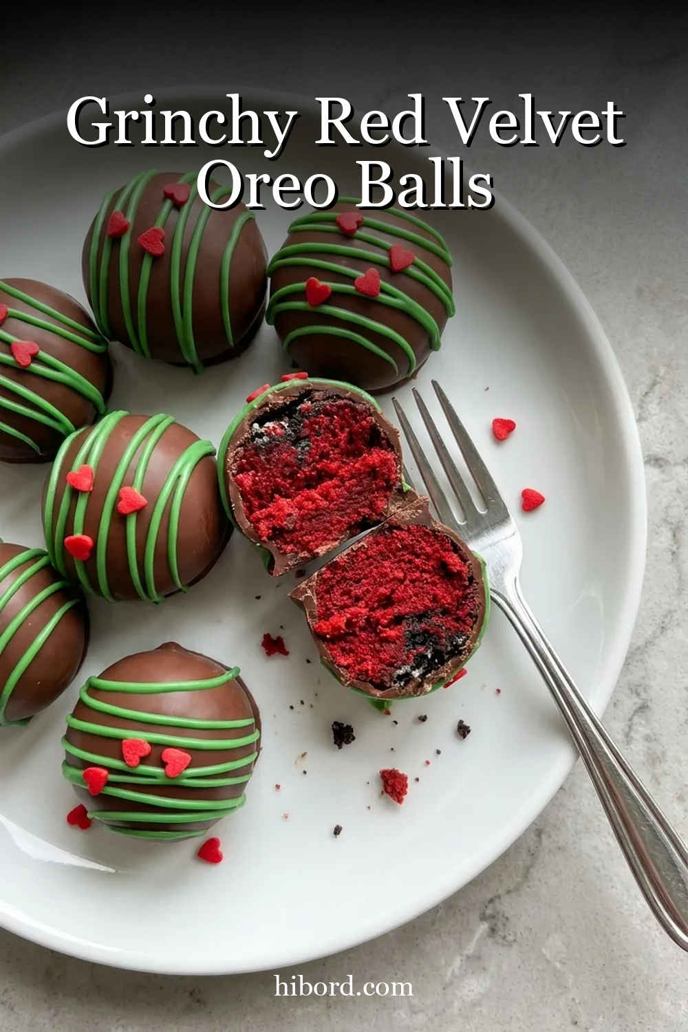 Grinchy Red Velvet Oreo Balls
