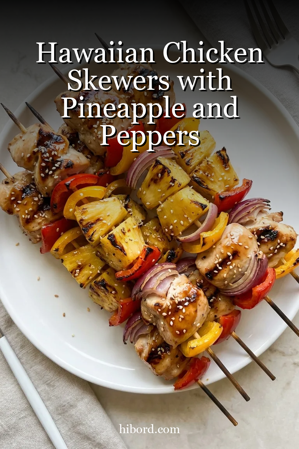 Hawaiian Chicken Skewers with Pineapple and Peppers