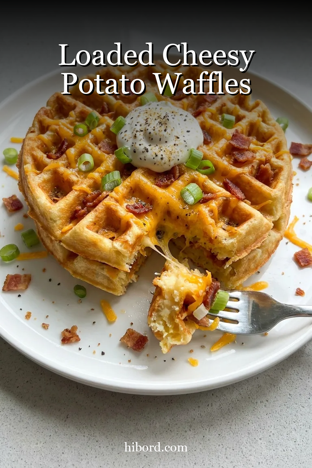 Loaded Cheesy Potato Waffles