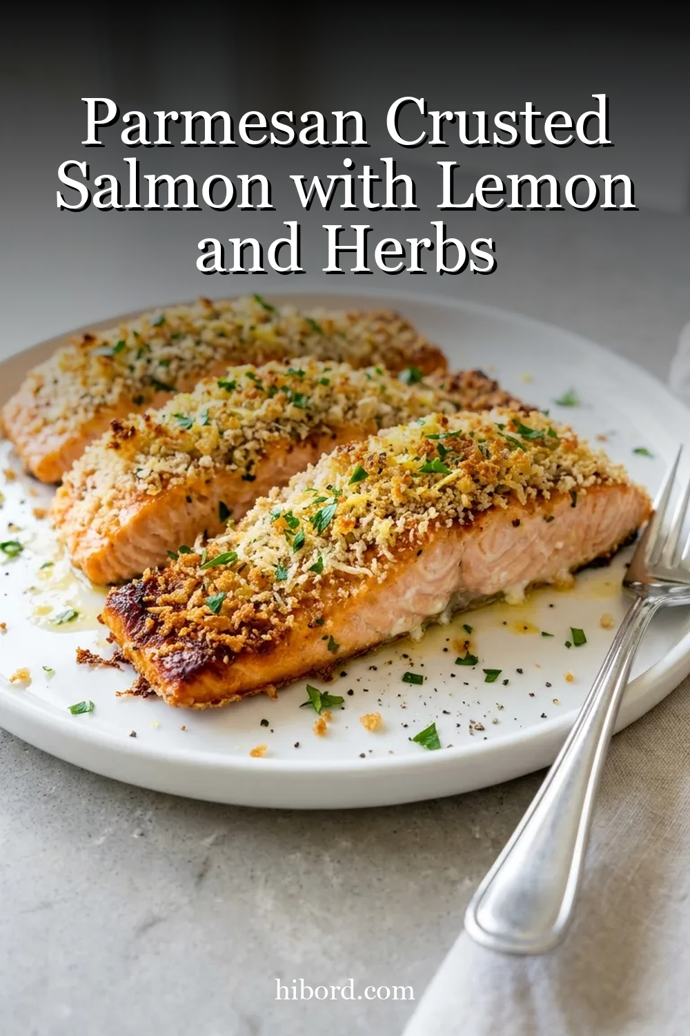 Parmesan Crusted Salmon with Lemon and Herbs