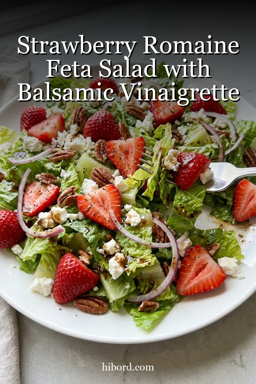 Strawberry Romaine Feta Salad with Balsamic Vinaigrette