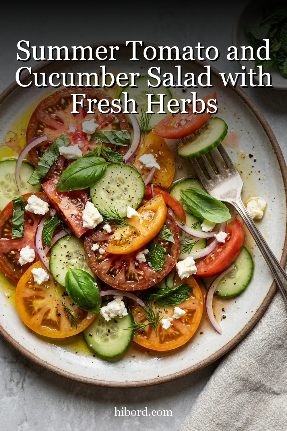 Summer Tomato and Cucumber Salad with Fresh Herbs
