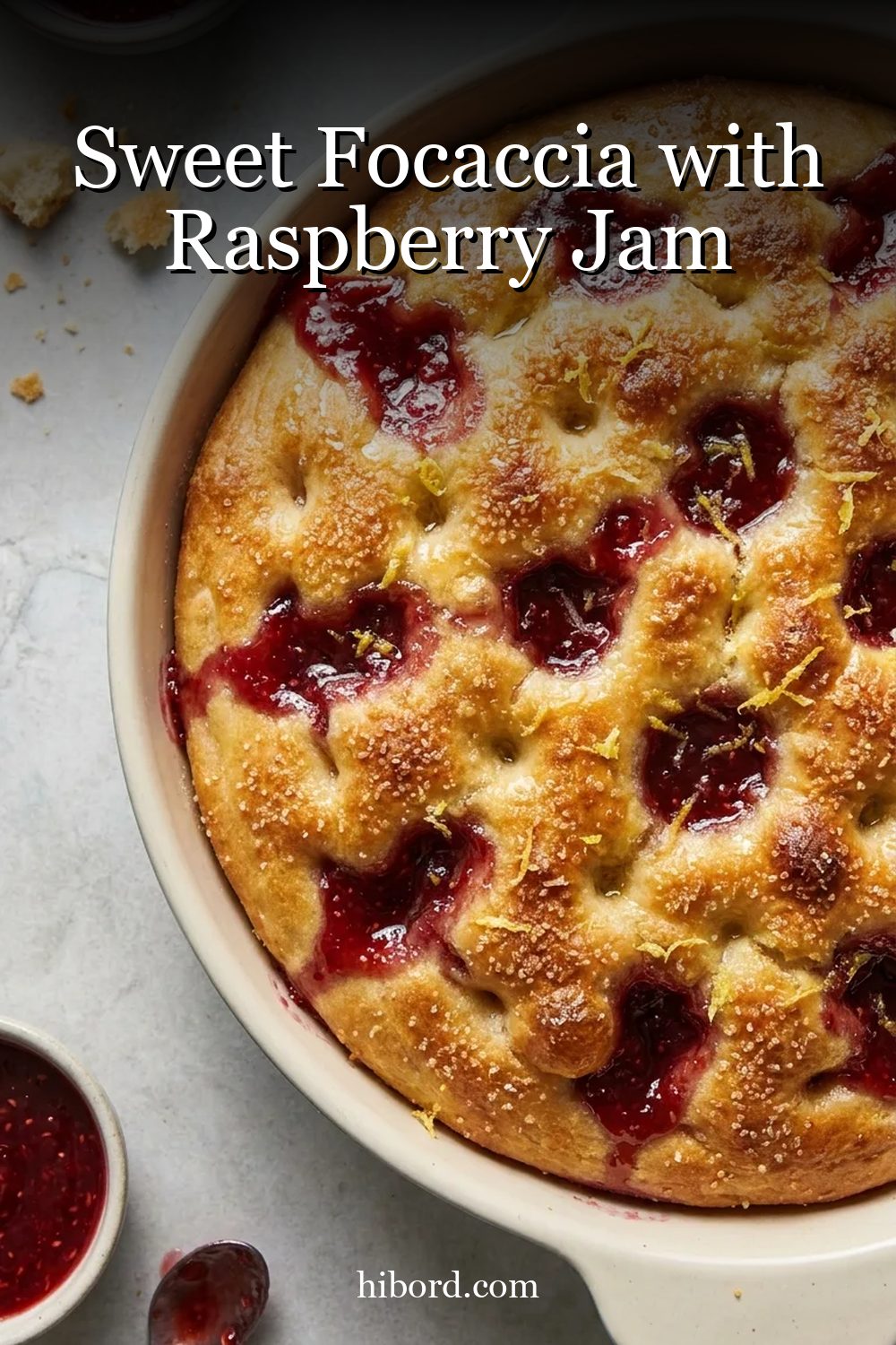Sweet Focaccia with Raspberry Jam