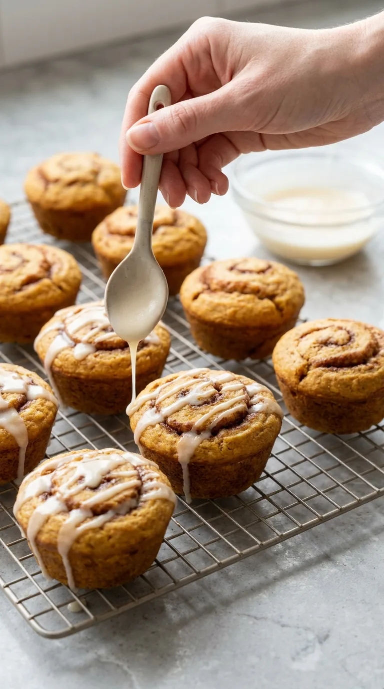 Pumpkin Cinnamon Roll Muffins - Process Step