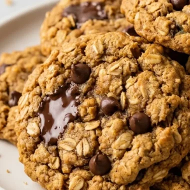 Pumpkin Oatmeal Chocolate Chip Cookies finished recipe