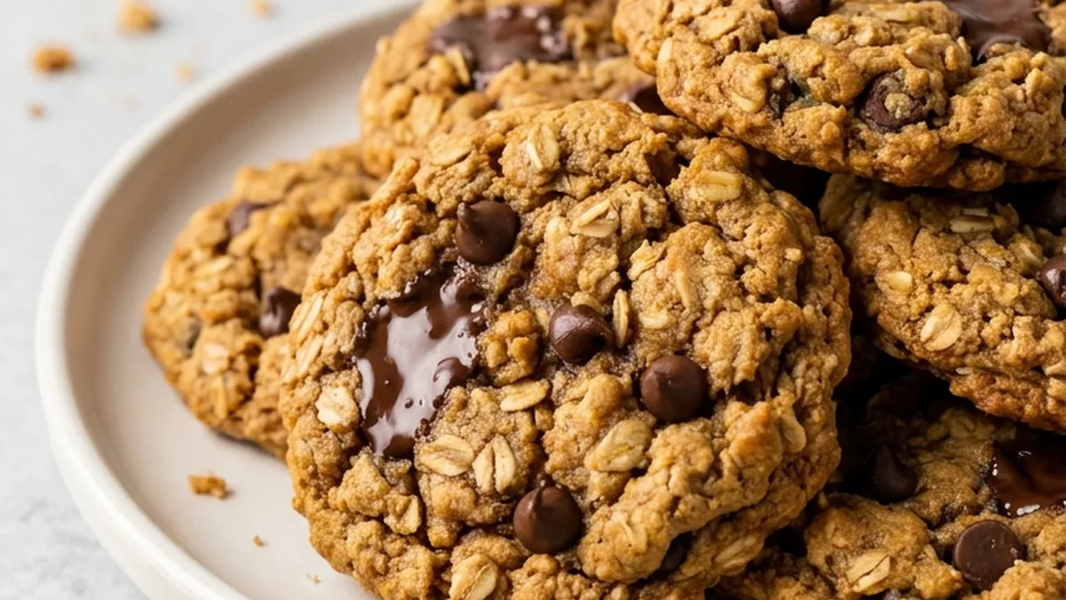 Pumpkin Oatmeal Chocolate Chip Cookies finished recipe