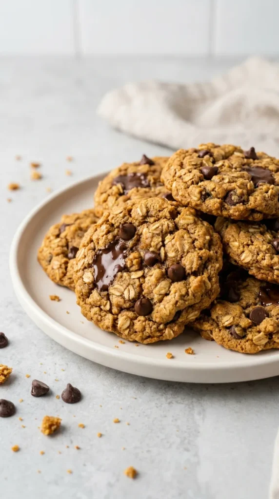 Pumpkin Oatmeal Chocolate Chip Cookies full finished recipe