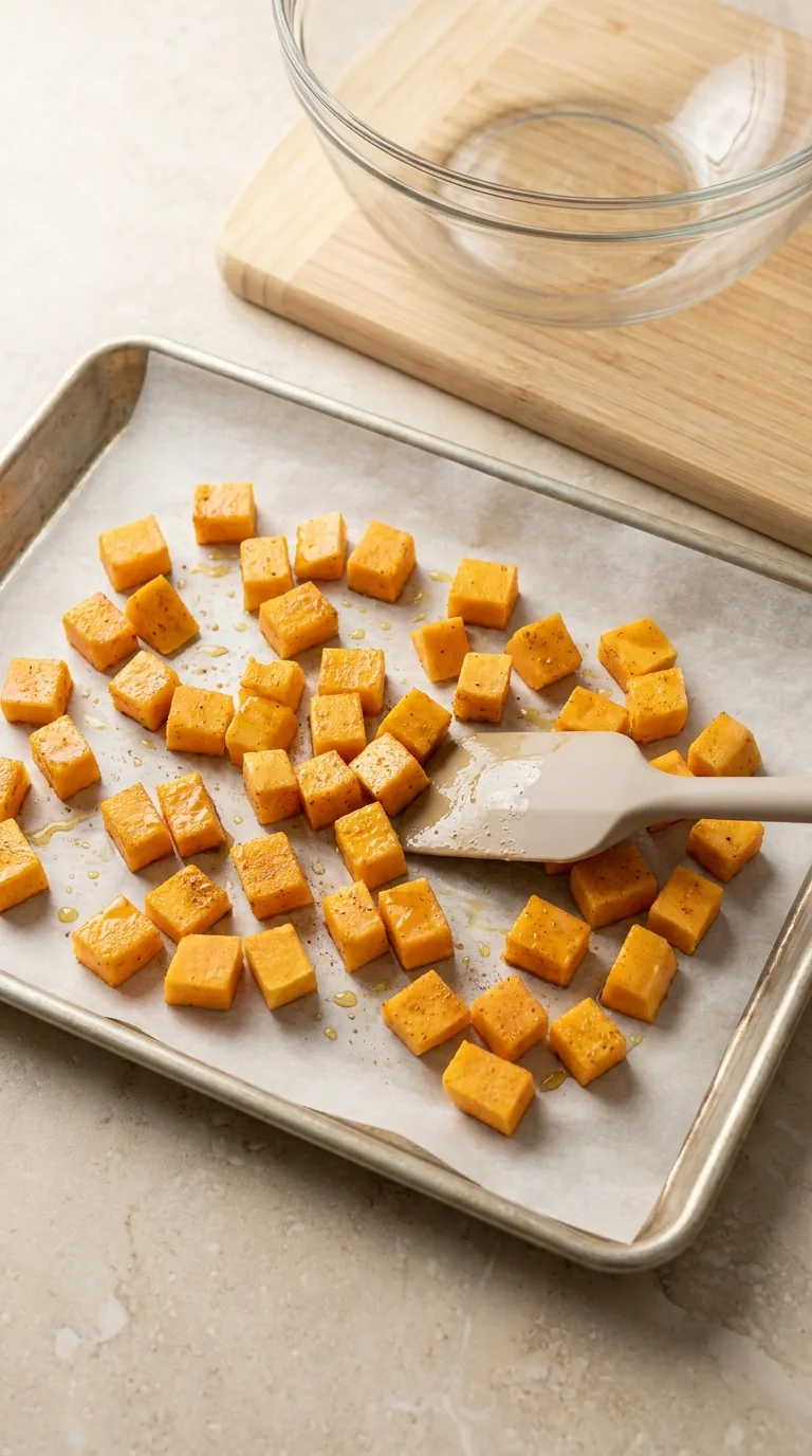 Roasted Butternut Squash with Cranberries & Feta - Ingredients Layout