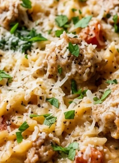 Sausage Orzo finished recipe