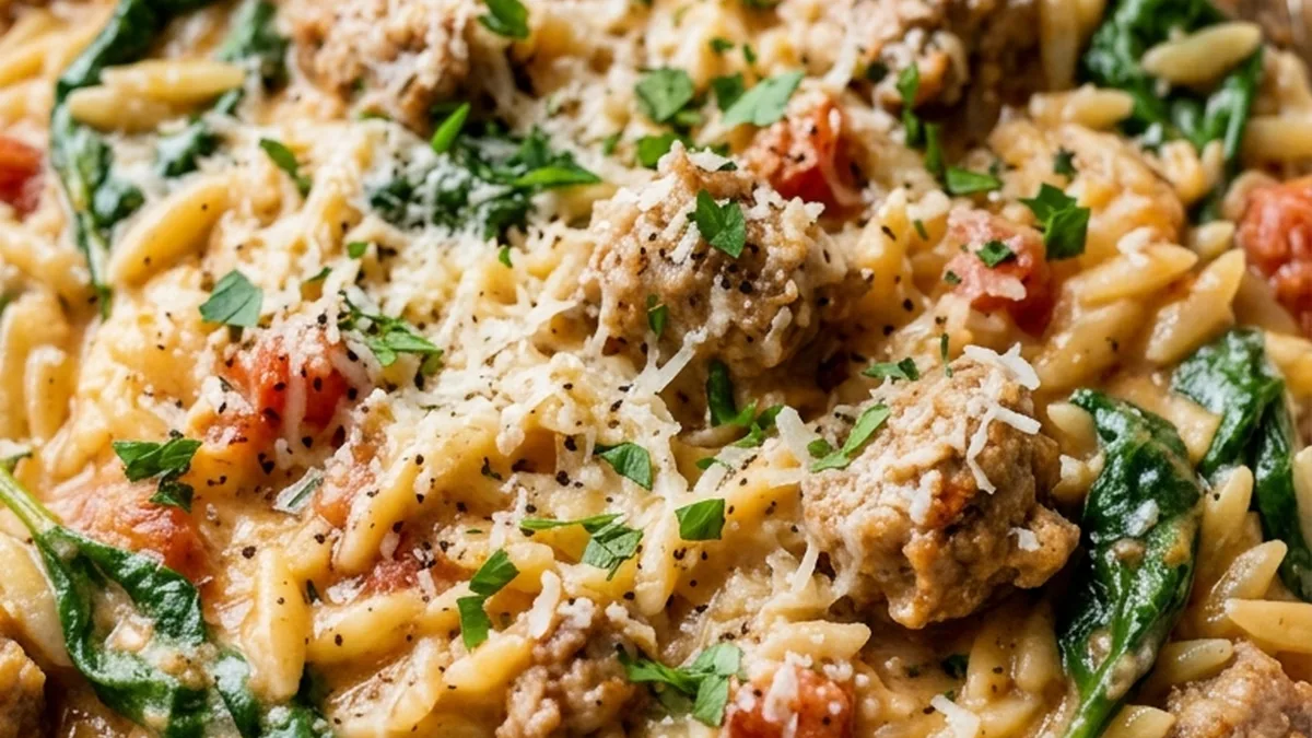 Sausage Orzo finished recipe