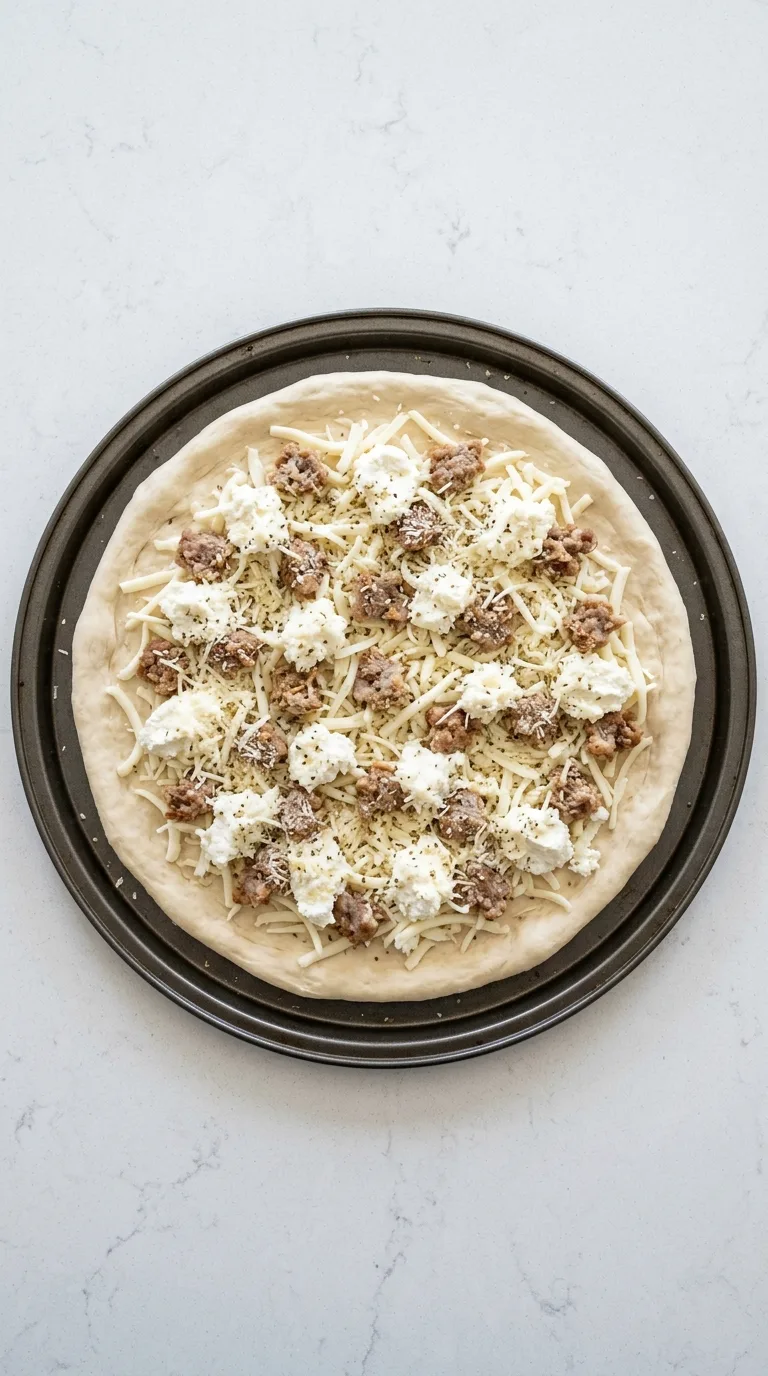 Sausage Ricotta Honey Hot Pizza step 7