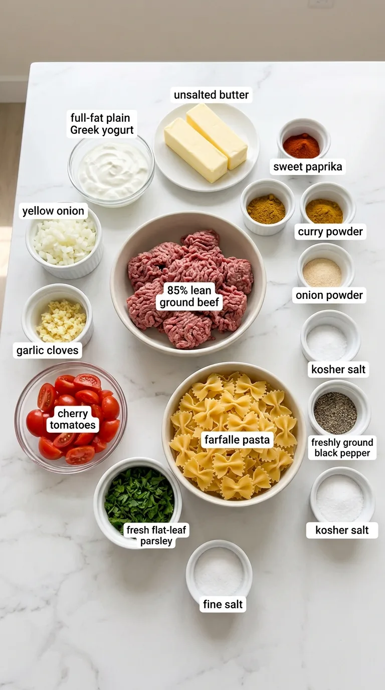 Anna Paul’s Turkish Pasta ingredients