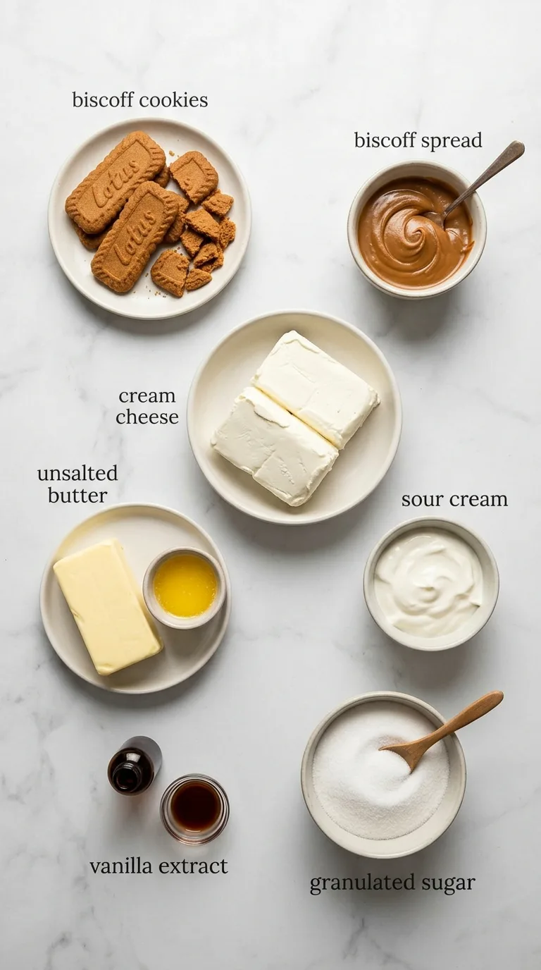Biscoff Cheesecake ingredients