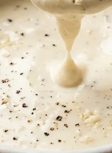 Caesar Salad Dressing with Parmesan and Garlic finished recipe