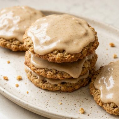 Chai Oatmeal Cookies with Maple Chai Glaze finished recipe