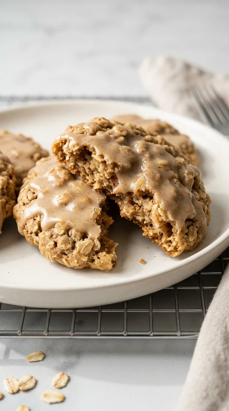 Chai Oatmeal Cookies with Maple Chai Glaze final dish