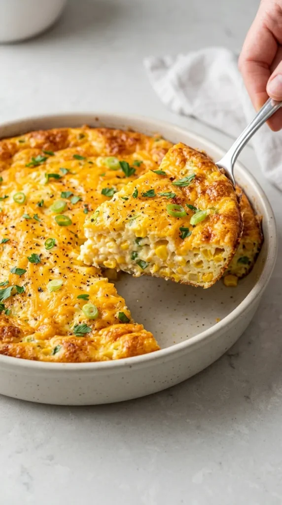 Cheddar Sweet Corn Pie full finished recipe