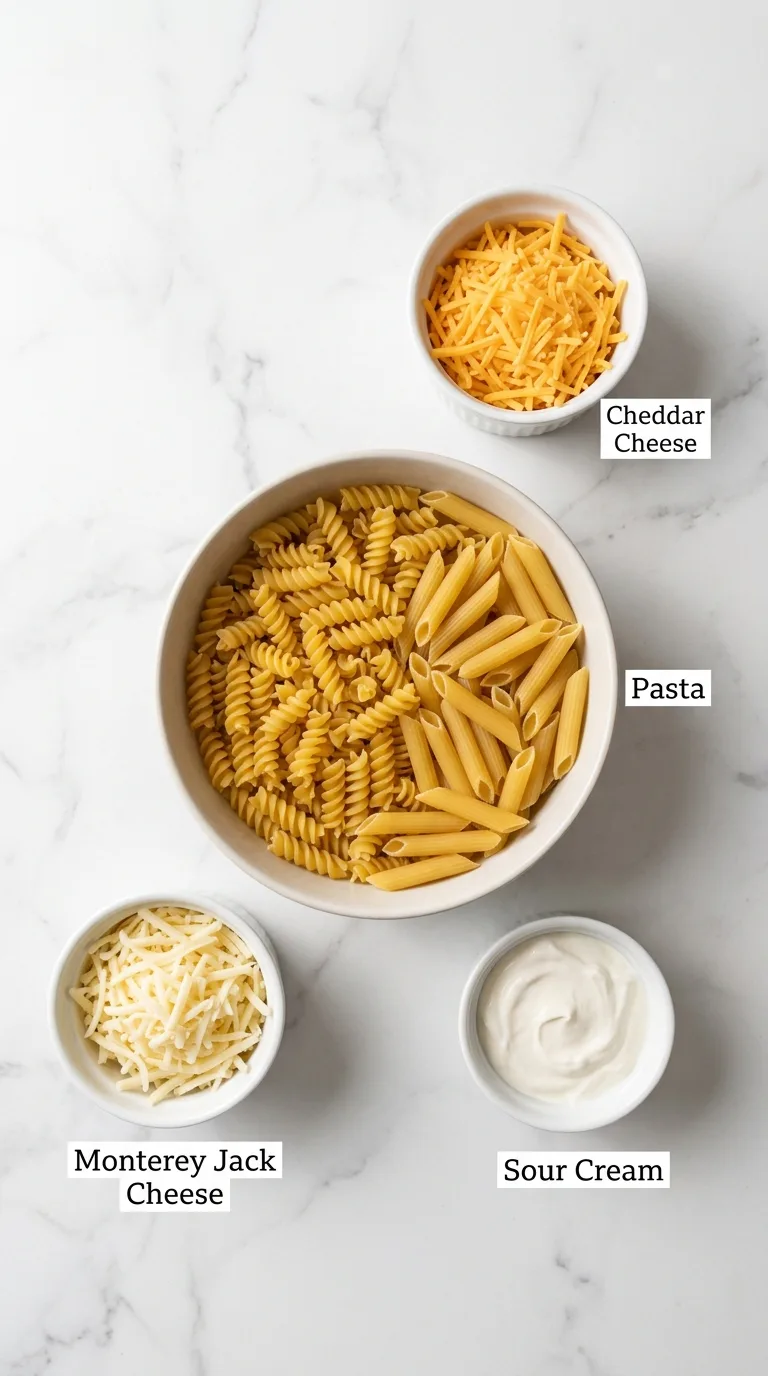 Cheesy Taco Pasta ingredients