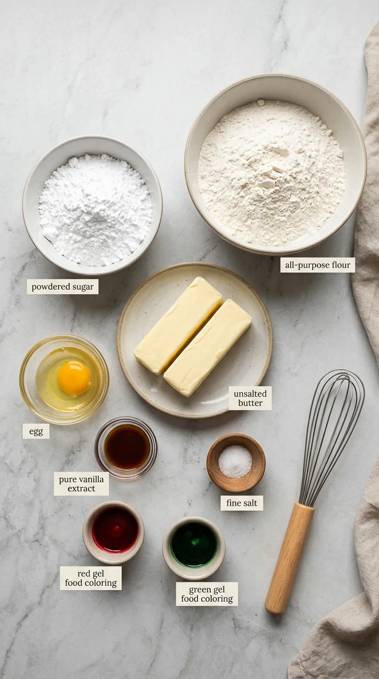 Christmas Swirl Butter Cookies ingredients