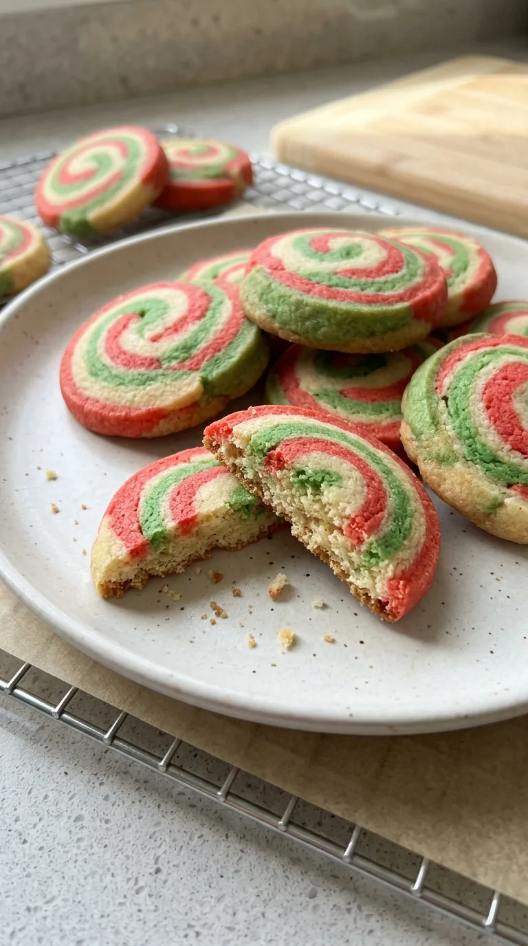 Christmas Swirl Butter Cookies final dish