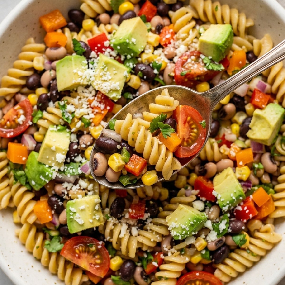 Cowboy Caviar Pasta Salad finished recipe
