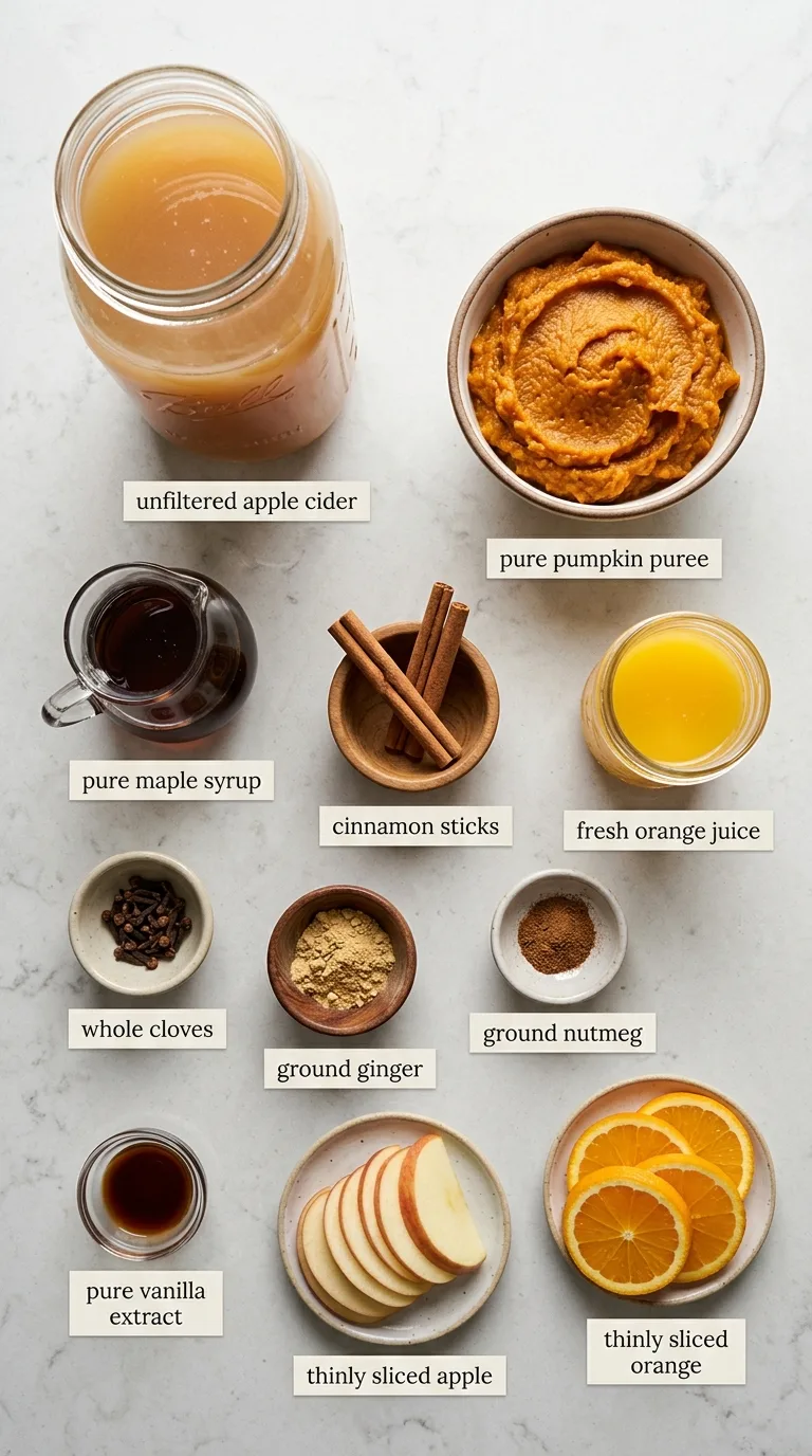 Crock Pot Pumpkin Apple Cider ingredients