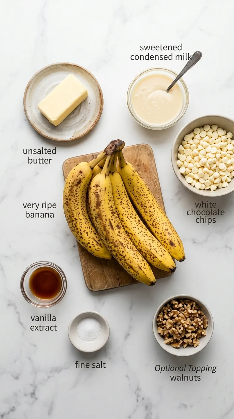 Delicious Banana Fudge Recipe ingredients