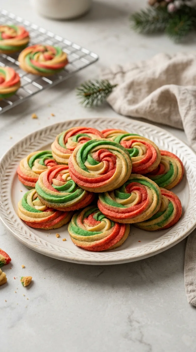 Delicious Christmas Swirl Butter Cookies final dish