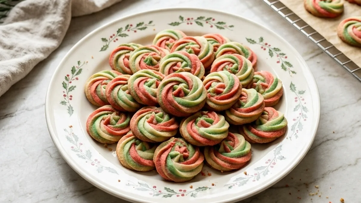 Delicious Christmas Swirl Butter Cookies finished recipe