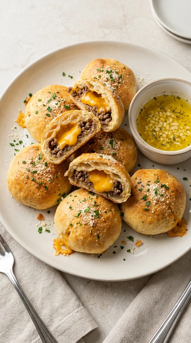 Delicious Garlic Parmesan Cheeseburger Bombs Recipe introduction image