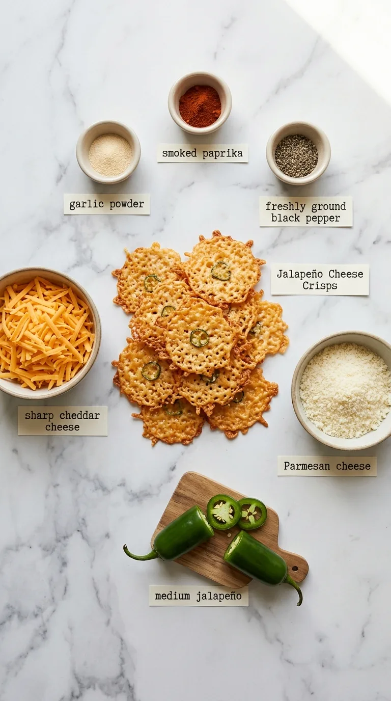 Delicious Pioneer Woman Jalapeño Cheese Crisps Recipe ingredients