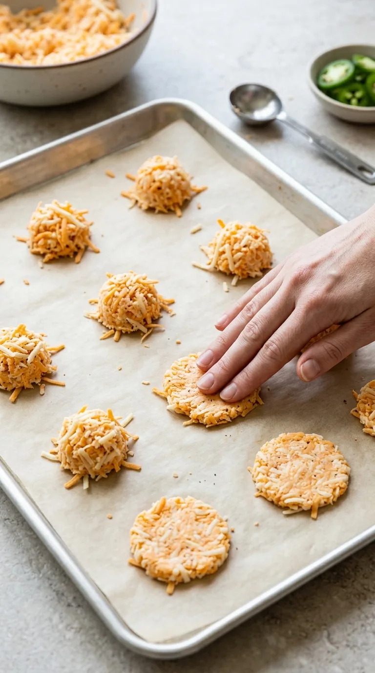 Delicious Pioneer Woman Jalapeño Cheese Crisps Recipe step 4
