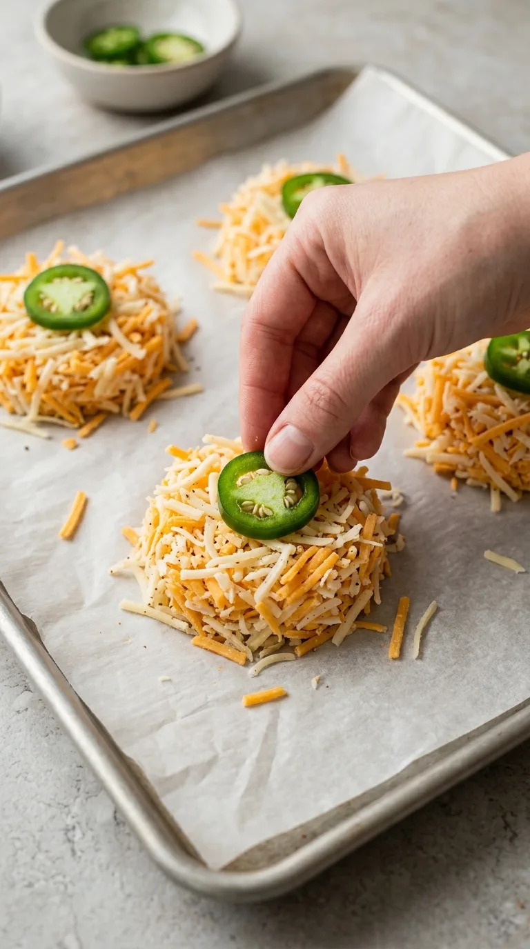 Delicious Pioneer Woman Jalapeño Cheese Crisps Recipe step 5