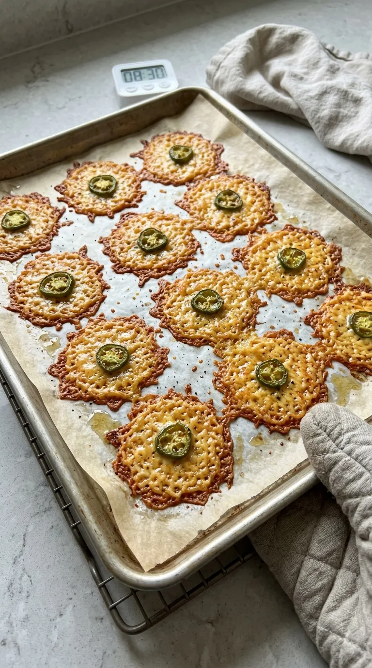 Delicious Pioneer Woman Jalapeño Cheese Crisps Recipe step 6