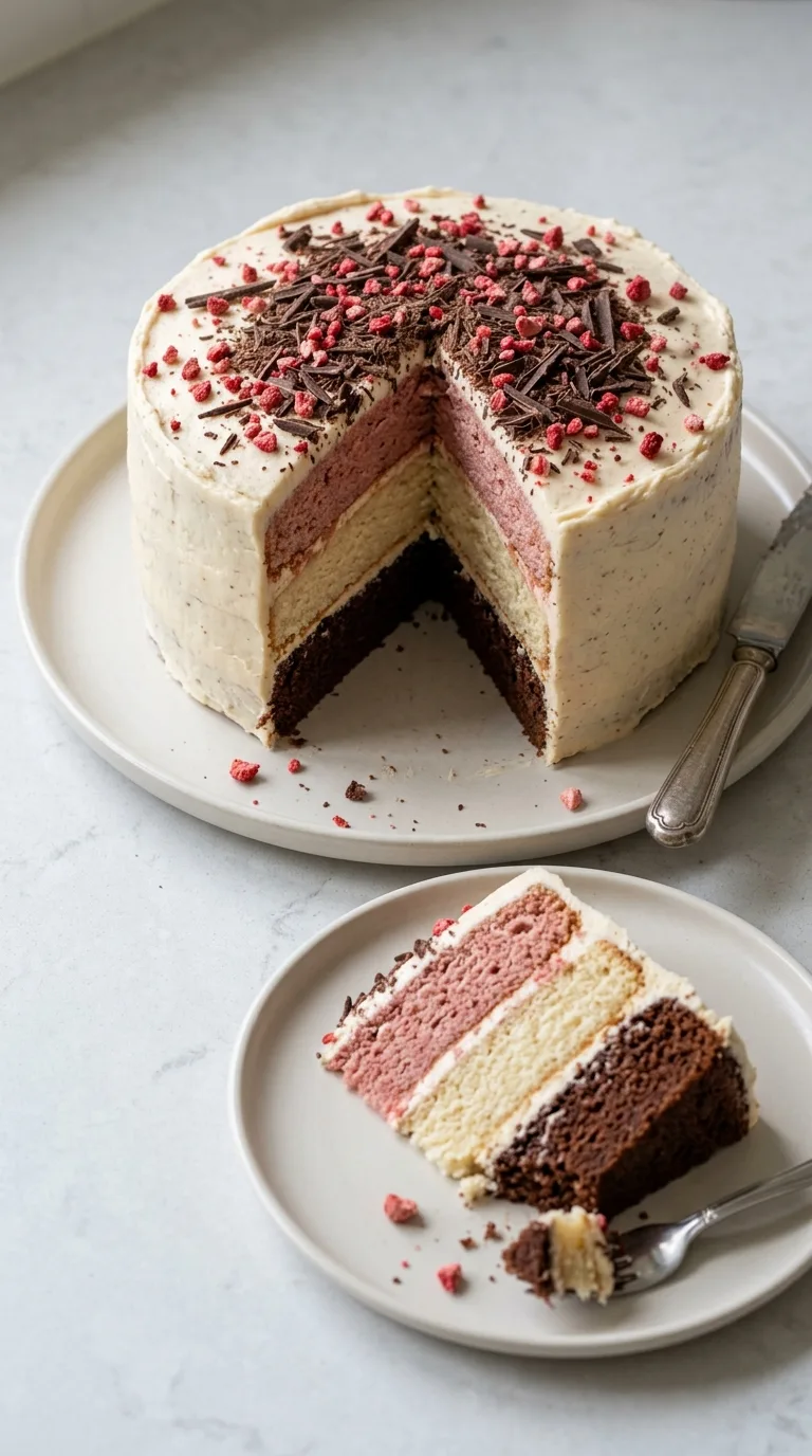 Delightful Neapolitan Cake Recipe final dish