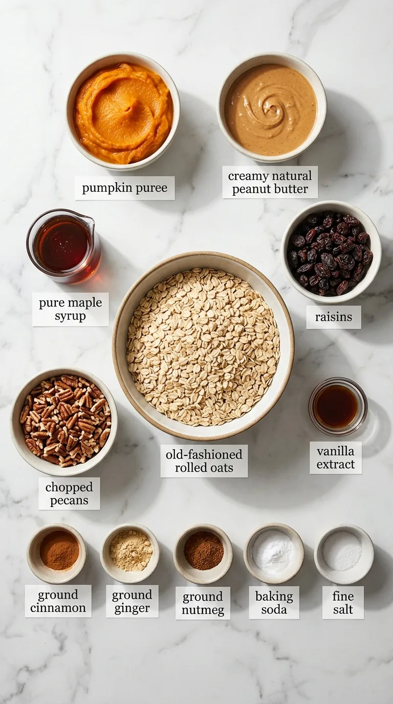Easy Pumpkin Breakfast Cookies Recipe ingredients