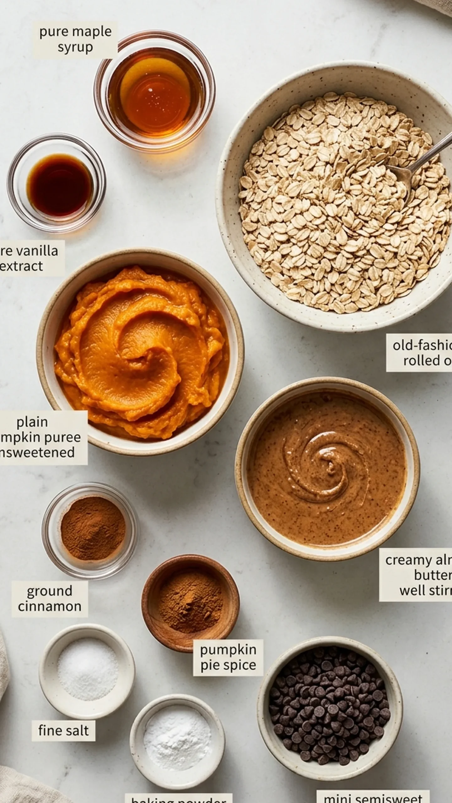 Easy Pumpkin Breakfast Cookies Recipe ingredients