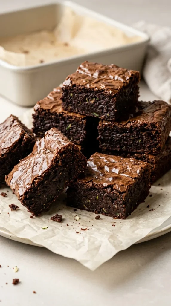 Fudgy Zucchini Brownies full finished recipe