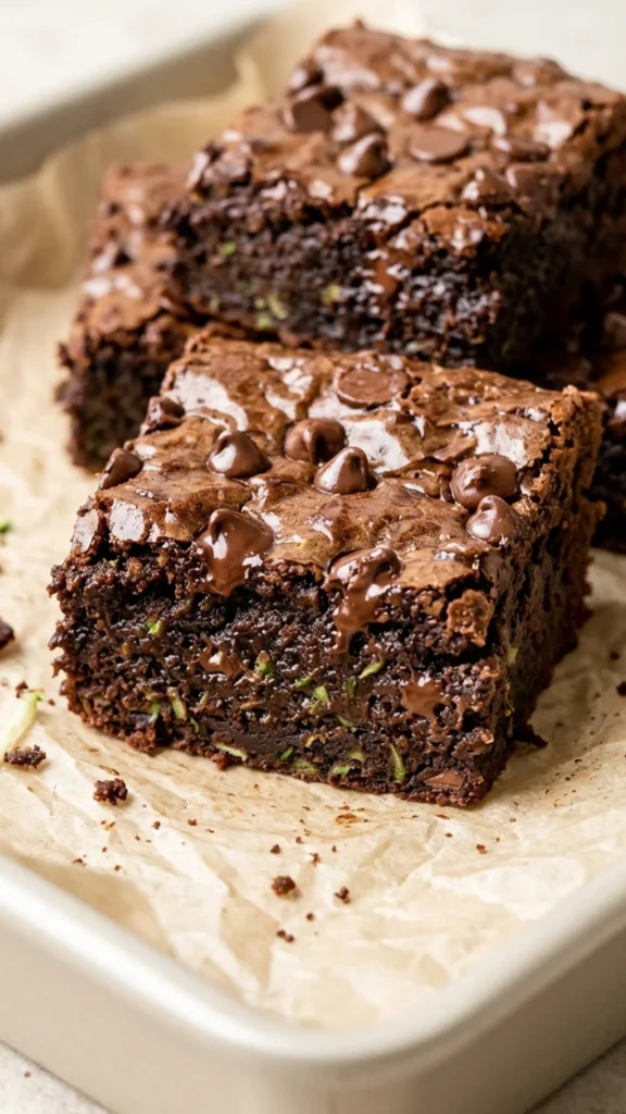 Fudgy Zucchini Brownies full finished recipe