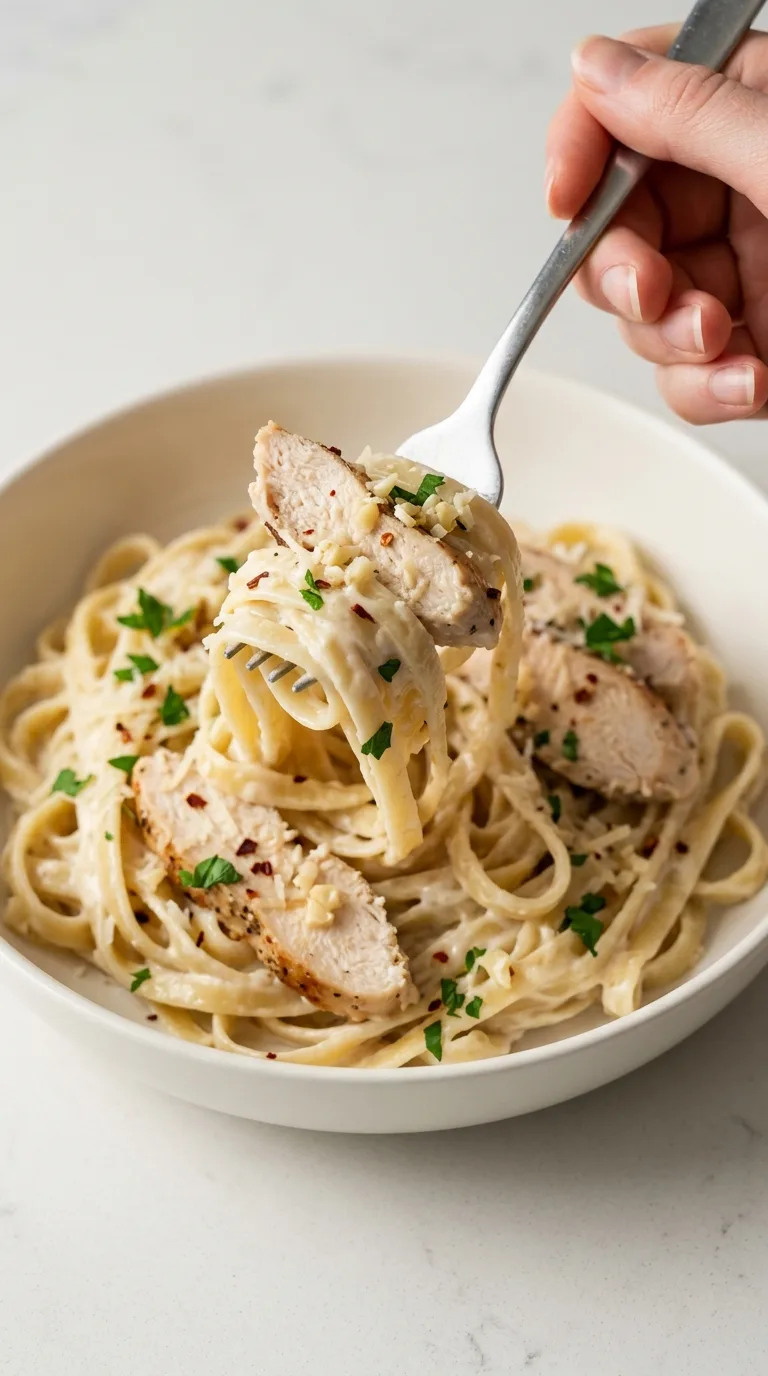 Garlic Chicken Pasta final dish